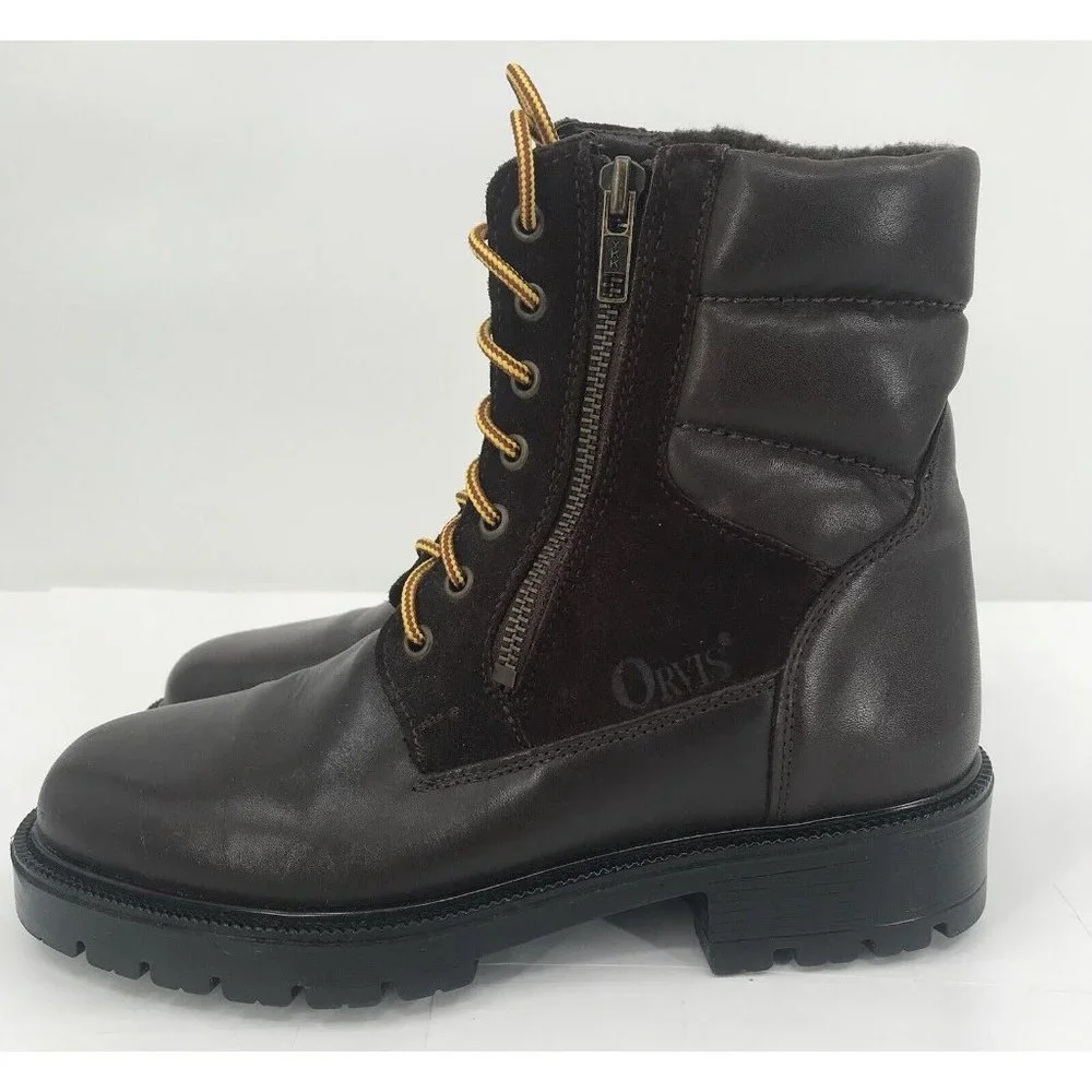 Orvis Boots Mens Size‎ 7 Brown Leather & Suede Lace Up & Zip Vintage Made Canada
